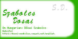 szabolcs dosai business card